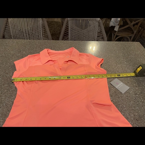Athleta Coral Polo NWT size L DriFIT fabric with venting - Picture 3 of 14